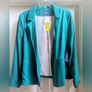 Eloquii Women's Vibrant Teal Suit Jacket